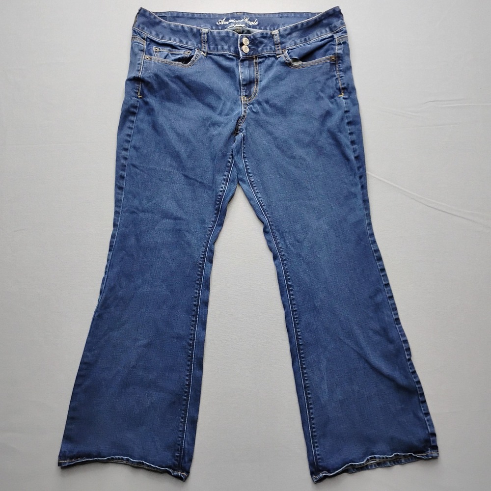 American Eagle Artist Super Stretch Flare Jeans Blue Size 16 Short